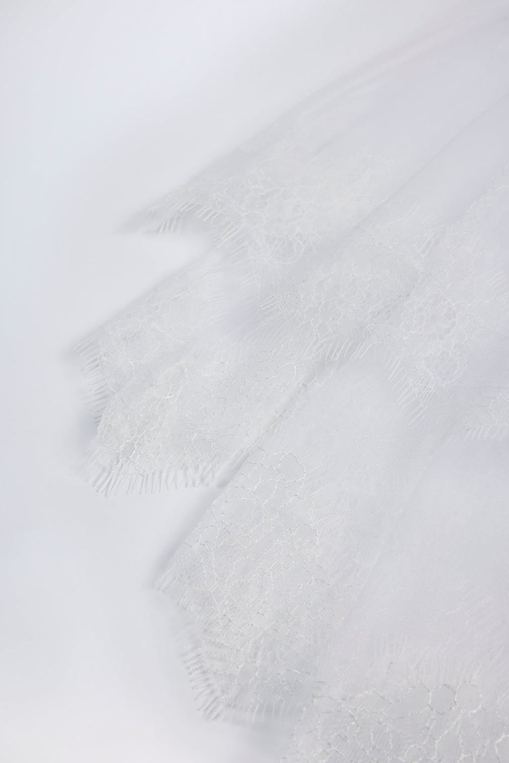 Lace-Trim Veil in White