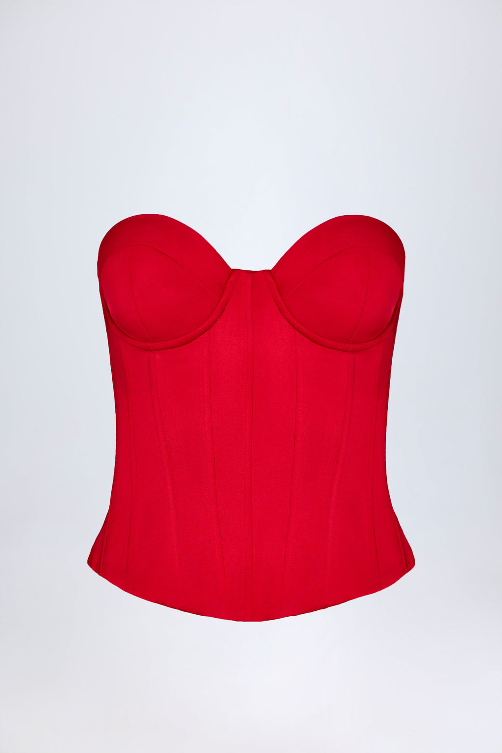 Lace-Up Corset Top in Fire Red