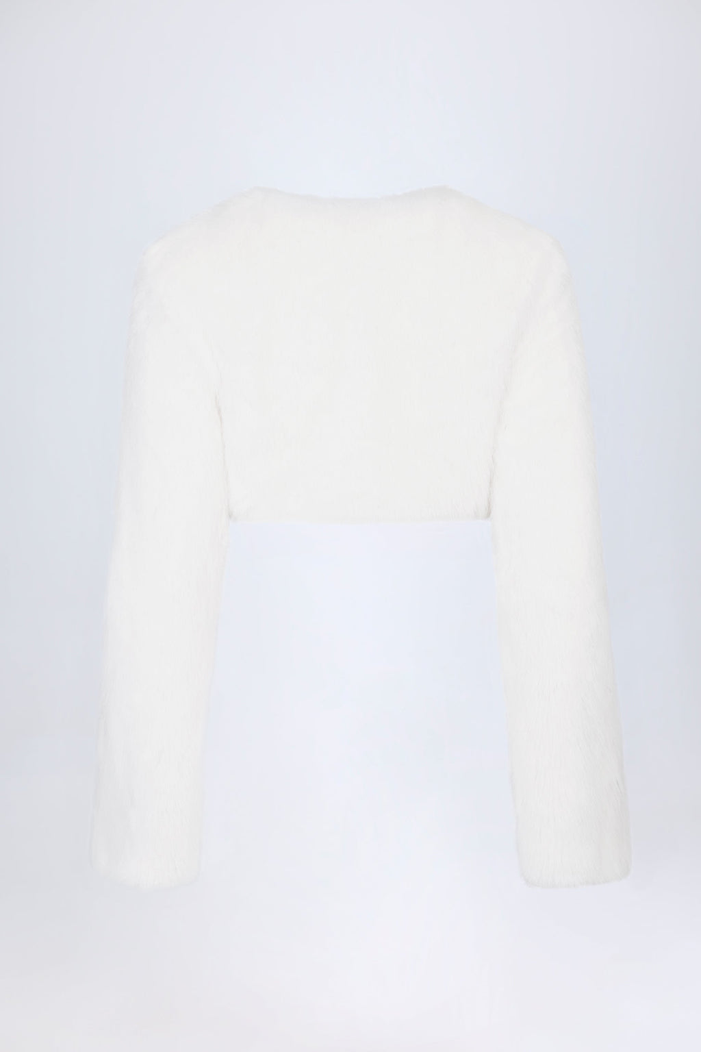 Faux Fur Cropped Bolero in White