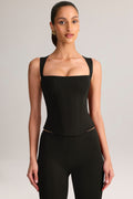 Modal Square-Neck Top in Black