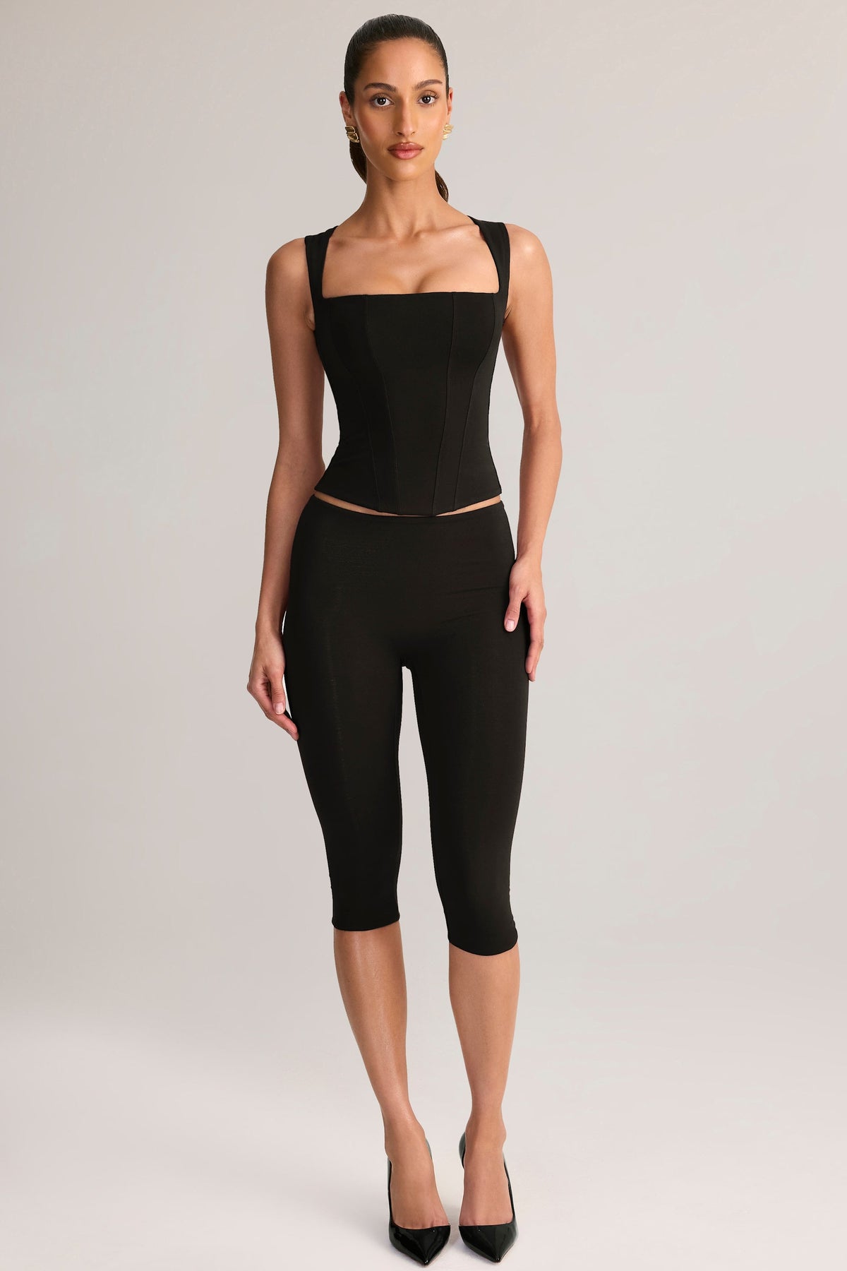 Modal Square-Neck Top in Black