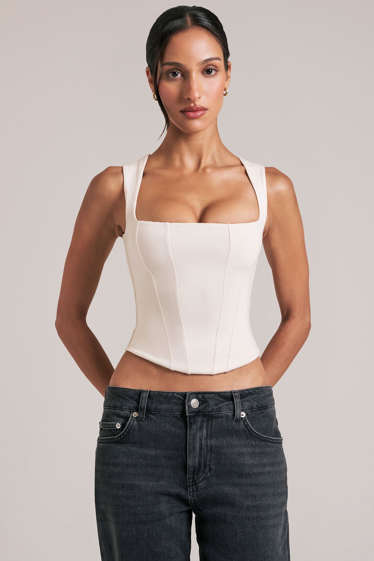 Modal Square-Neck Top in Ivory
