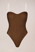 Strapless Bodysuit in Chestnut