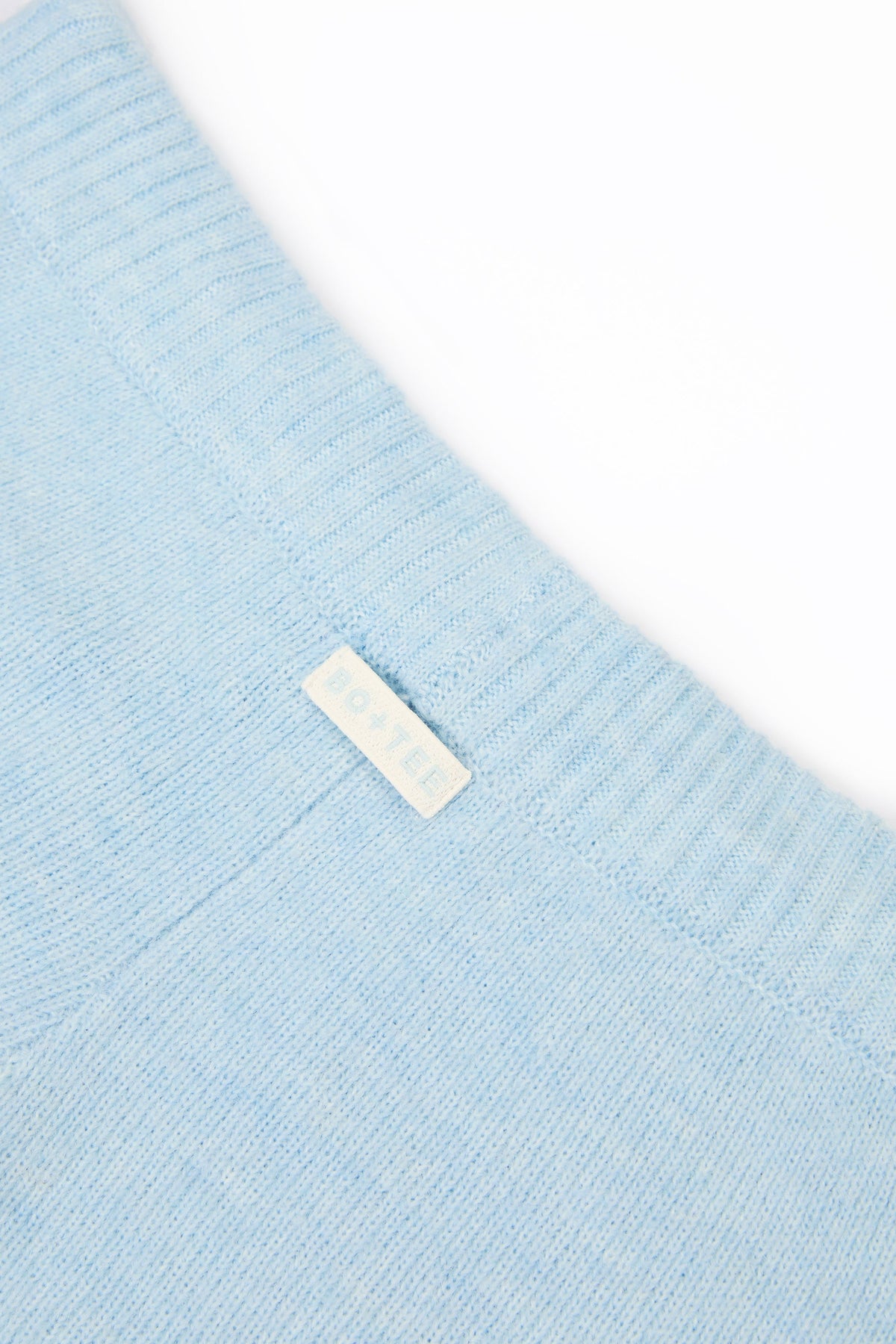 Knit Mid-Rise Wide-Leg Joggers in Powder Blue