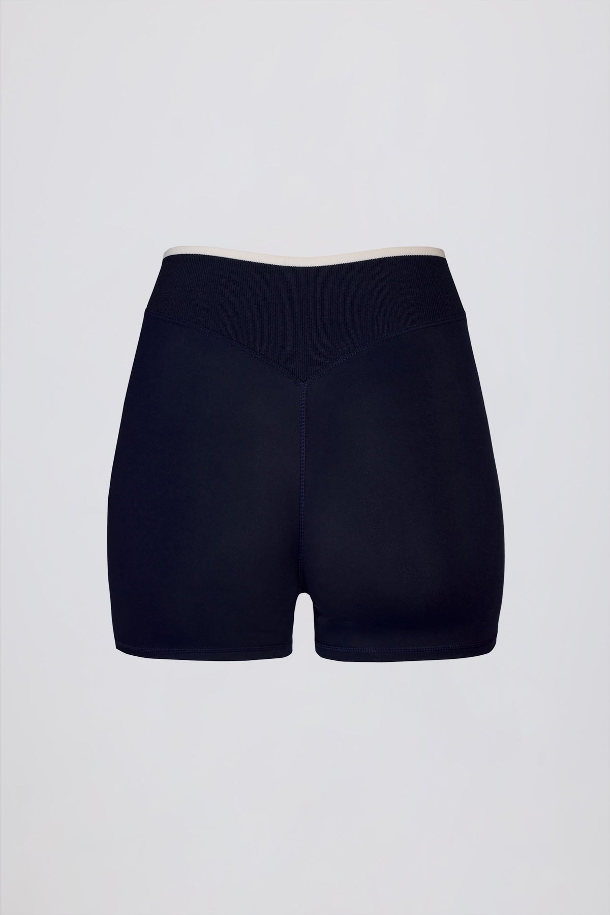 Soft Active Wrapover Contrast Mini Shorts in Classic Navy