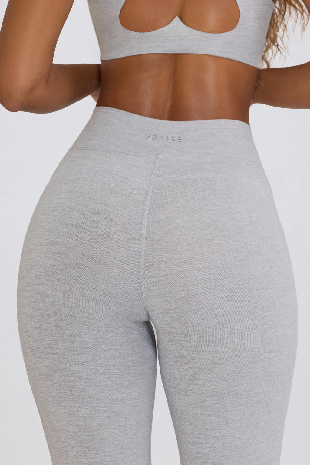 Soft Active V-Waist Pocket Flared Leggings in Grey