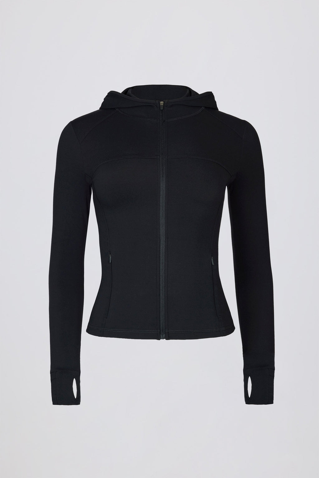 Soft Active Hooded Mid-Layer Jacket in Black