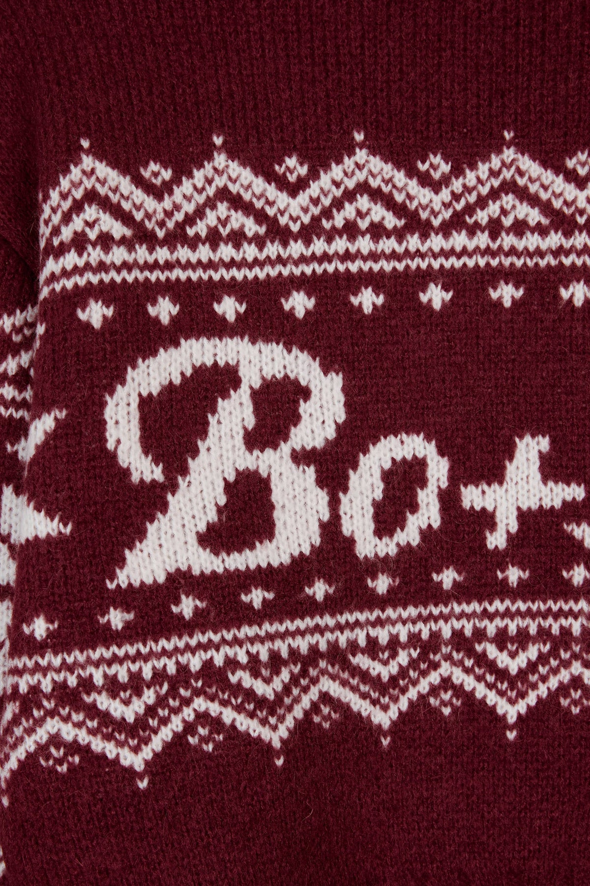 Jacquard-Knit Cropped Jumper in Crimson Red