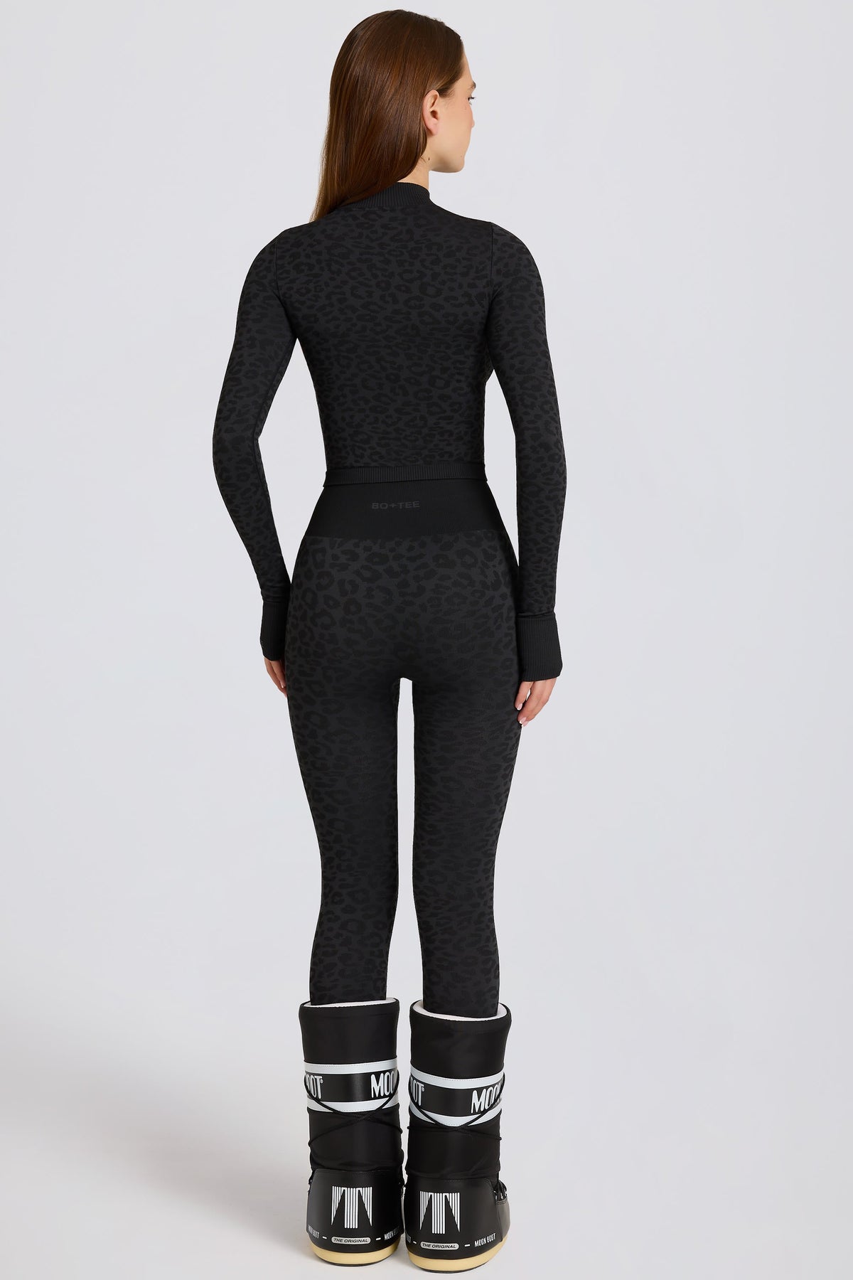 Thermal Base-Layer Leggings in Black Leopard