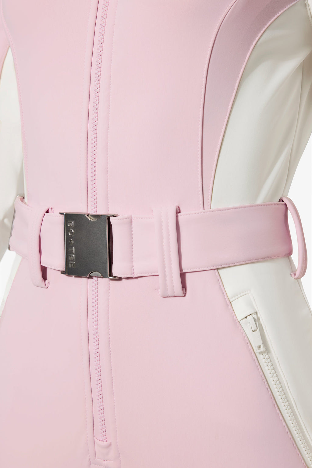 Waterproof Hooded Fitted Ski Suit in Powder Pink