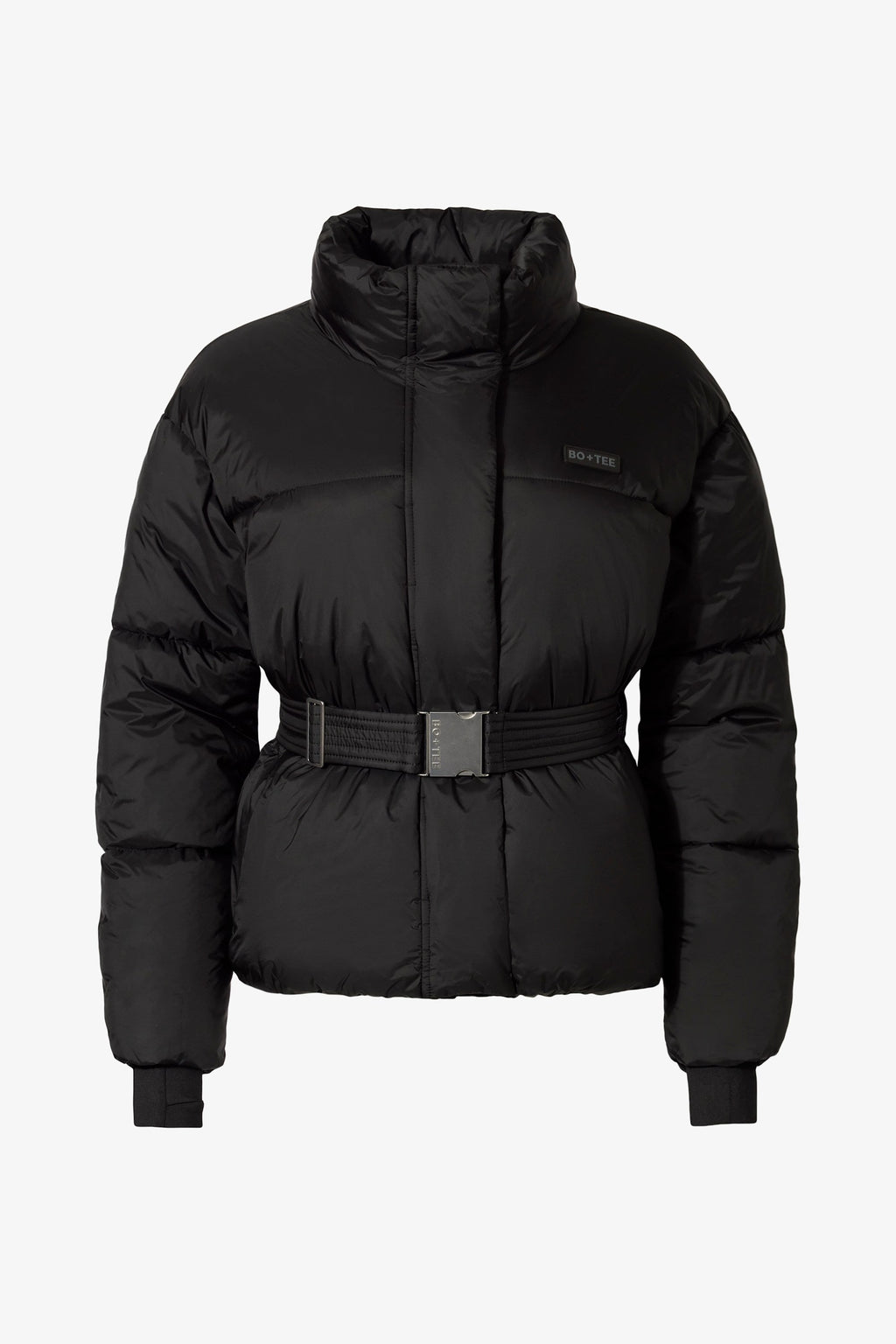 Waterproof Belted Oversized Ski Jacket in Black