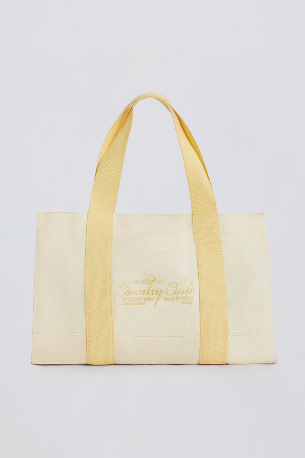 Oversized Canvas Tote Bag in Lemon