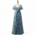 Wrenlee Plus Size Wrap V Neck Evening Dress