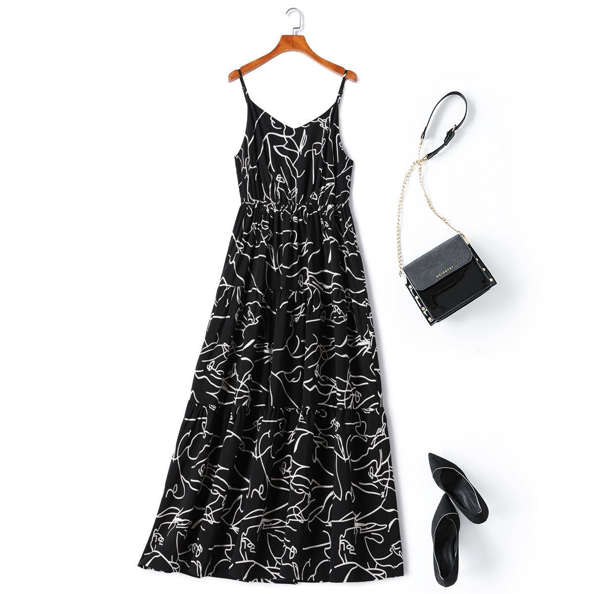 Aari Plus Size Scribble Art Maxi Dress