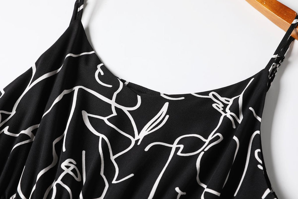 Aari Plus Size Scribble Art Maxi Dress