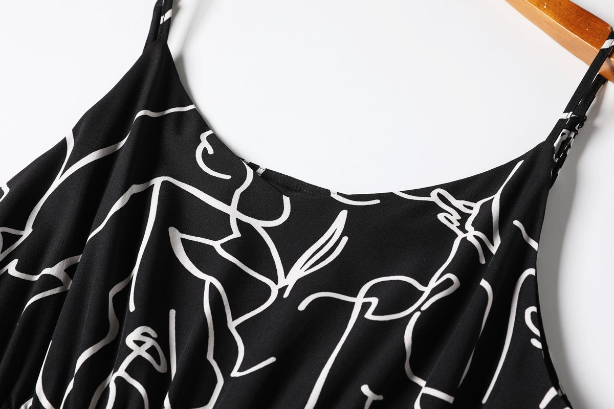 Aari Plus Size Scribble Art Maxi Dress