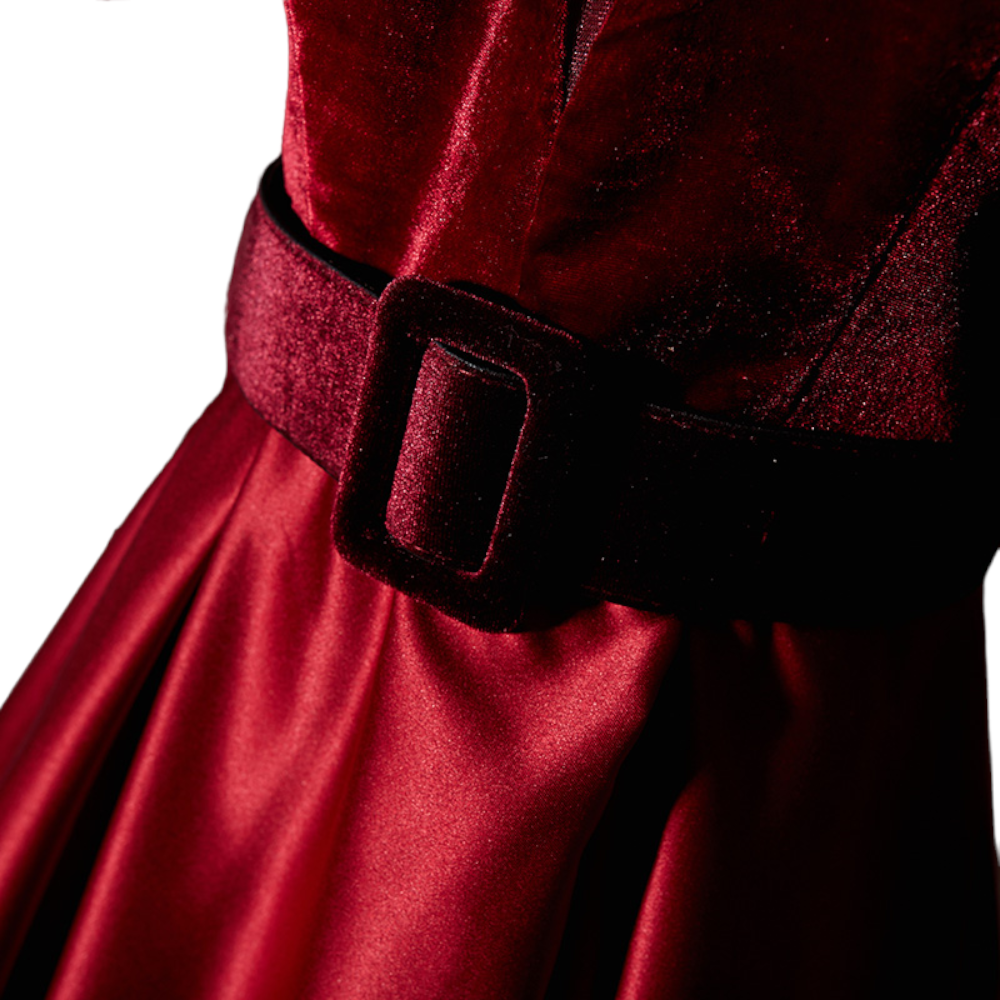 Plus Size Red Long Sleeve Gown with Train
