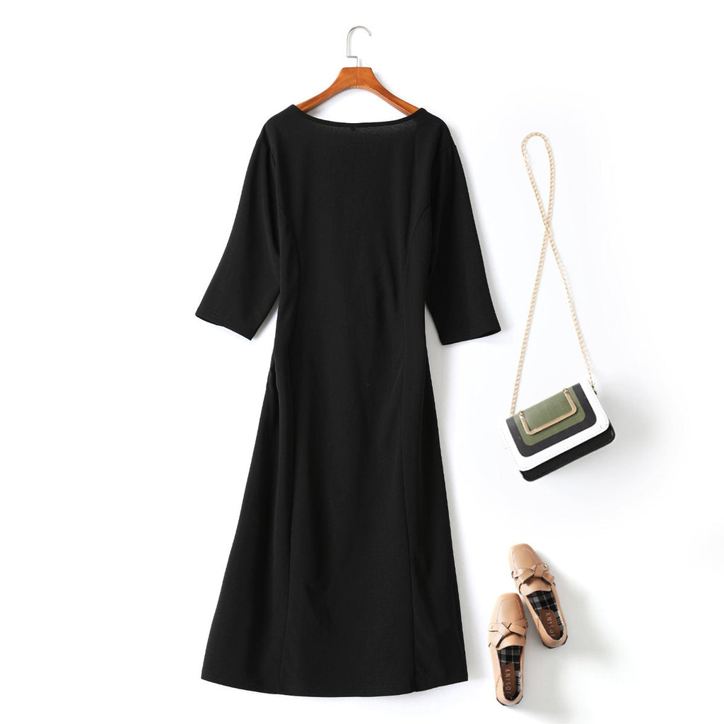 Dawn Plus Size Black Wrap Cocktail Dress