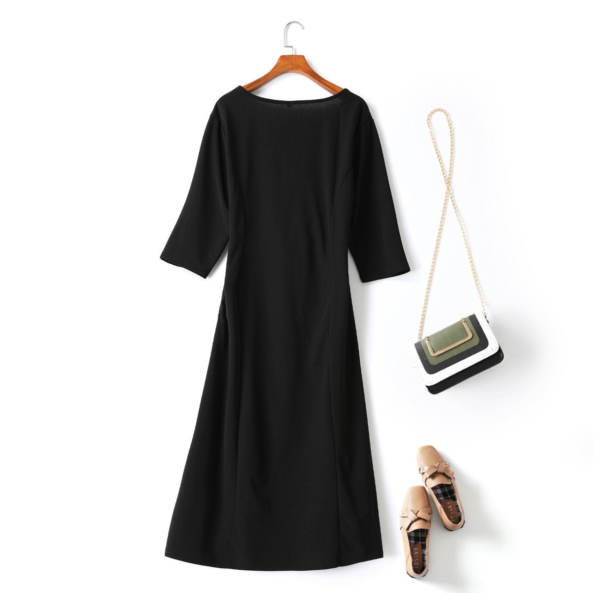 Dawn Plus Size Black Wrap Cocktail Dress