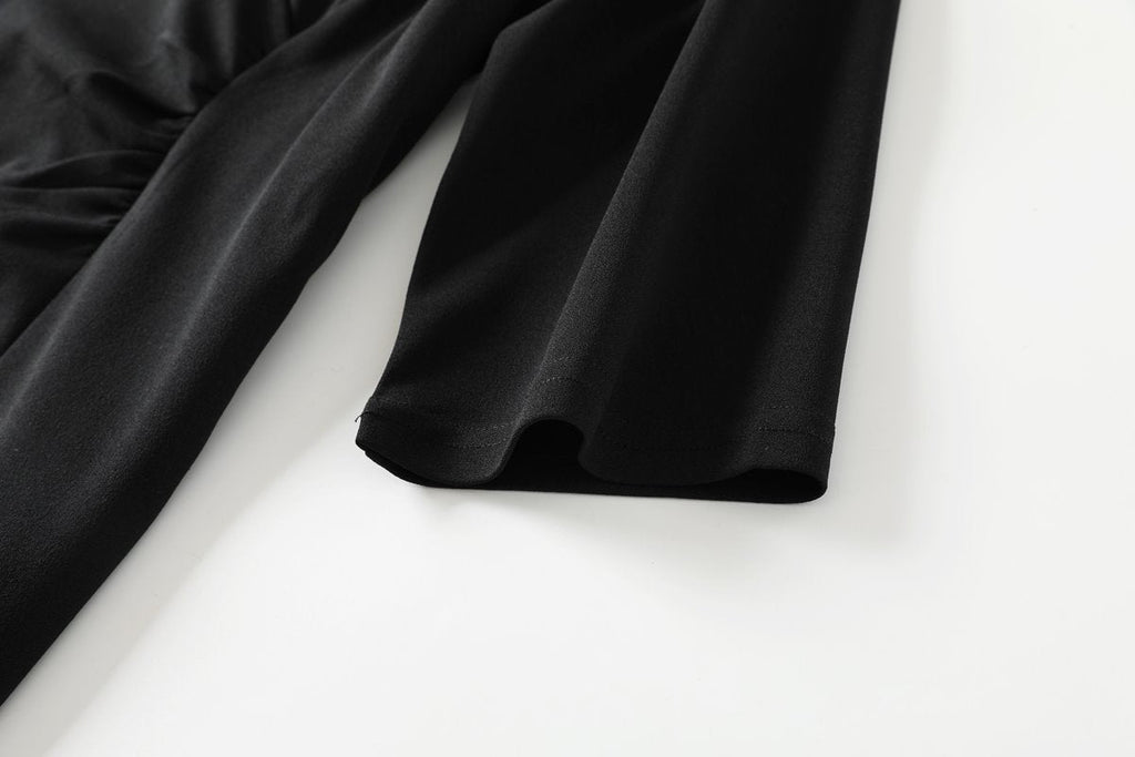 Dawn Plus Size Black Wrap Cocktail Dress