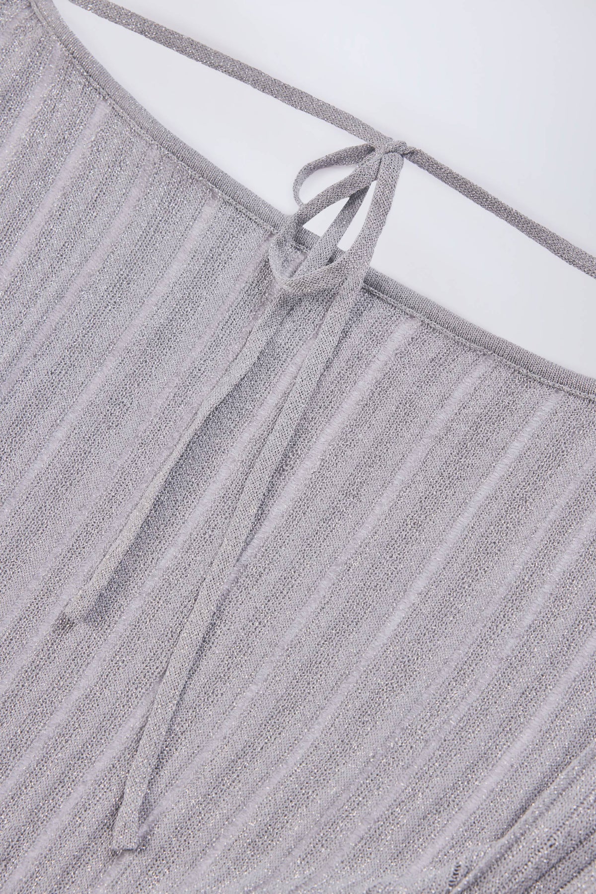 Backless Batwing Mini Dress in Silver