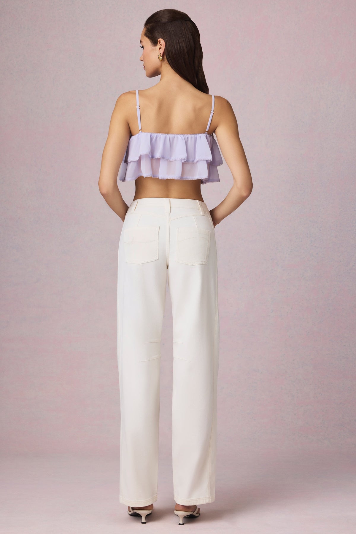 Mid-Rise Barrel-Leg Jeans in Ecru Wash