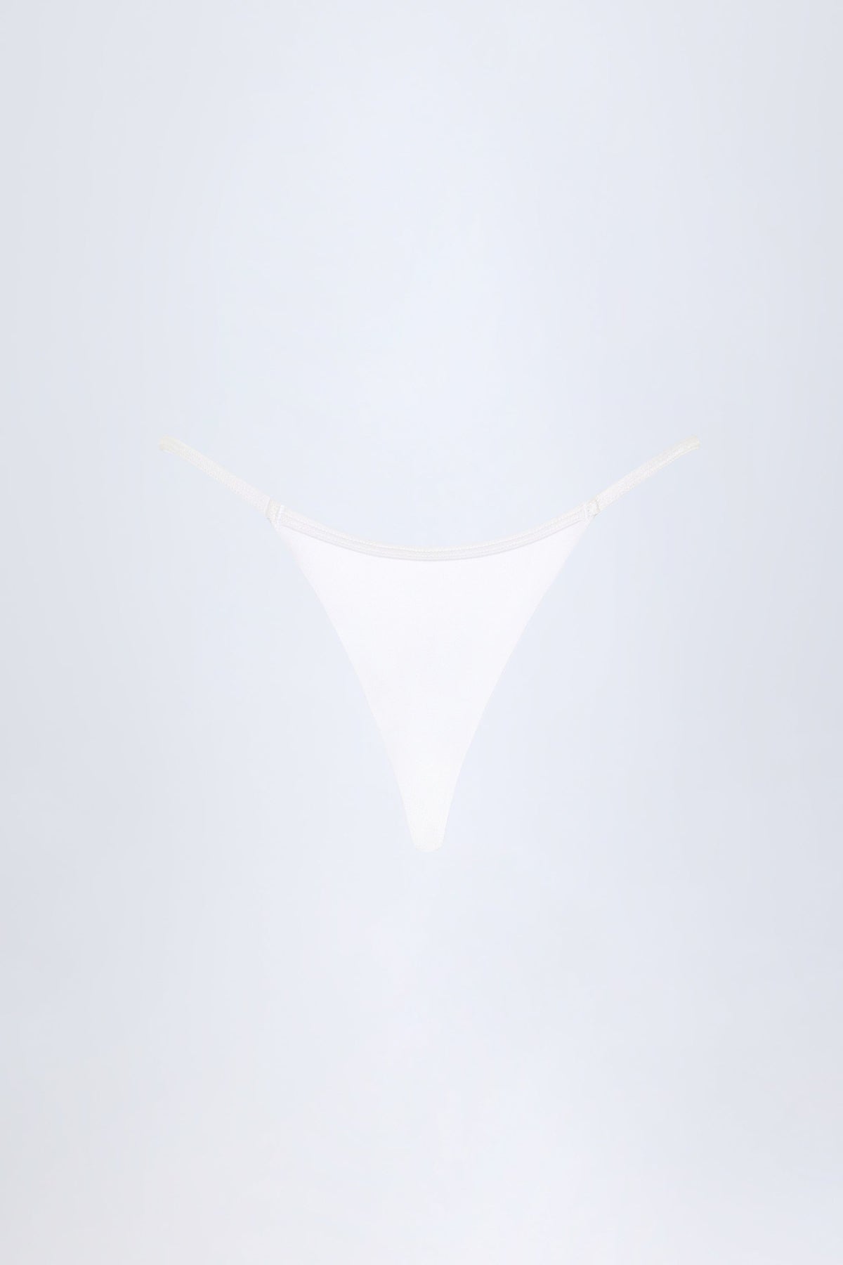 Charm-Detail Thong Bikini Bottoms in White