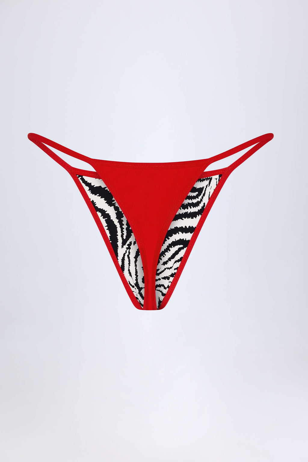 Thong Bikini Bottoms in Zebra Print