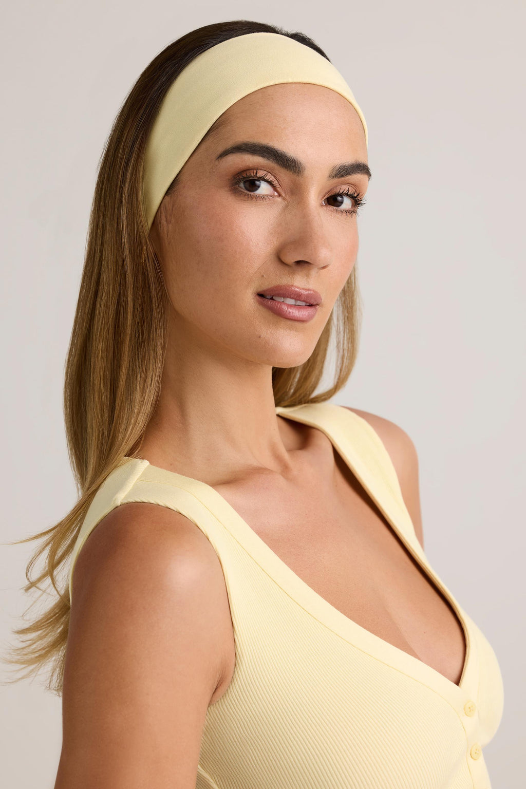 Modal Ribbed Headband in Buttercream Yellow