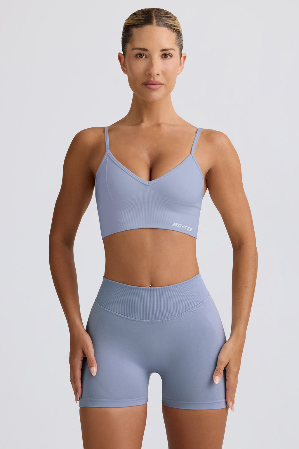 Define Luxe Mini Shorts in Blue Grey