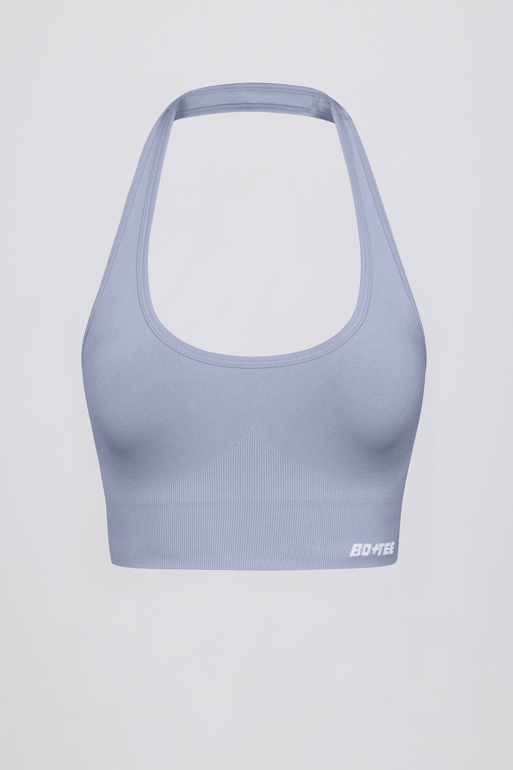 Define Luxe Halterneck Sports Bra in Blue Grey