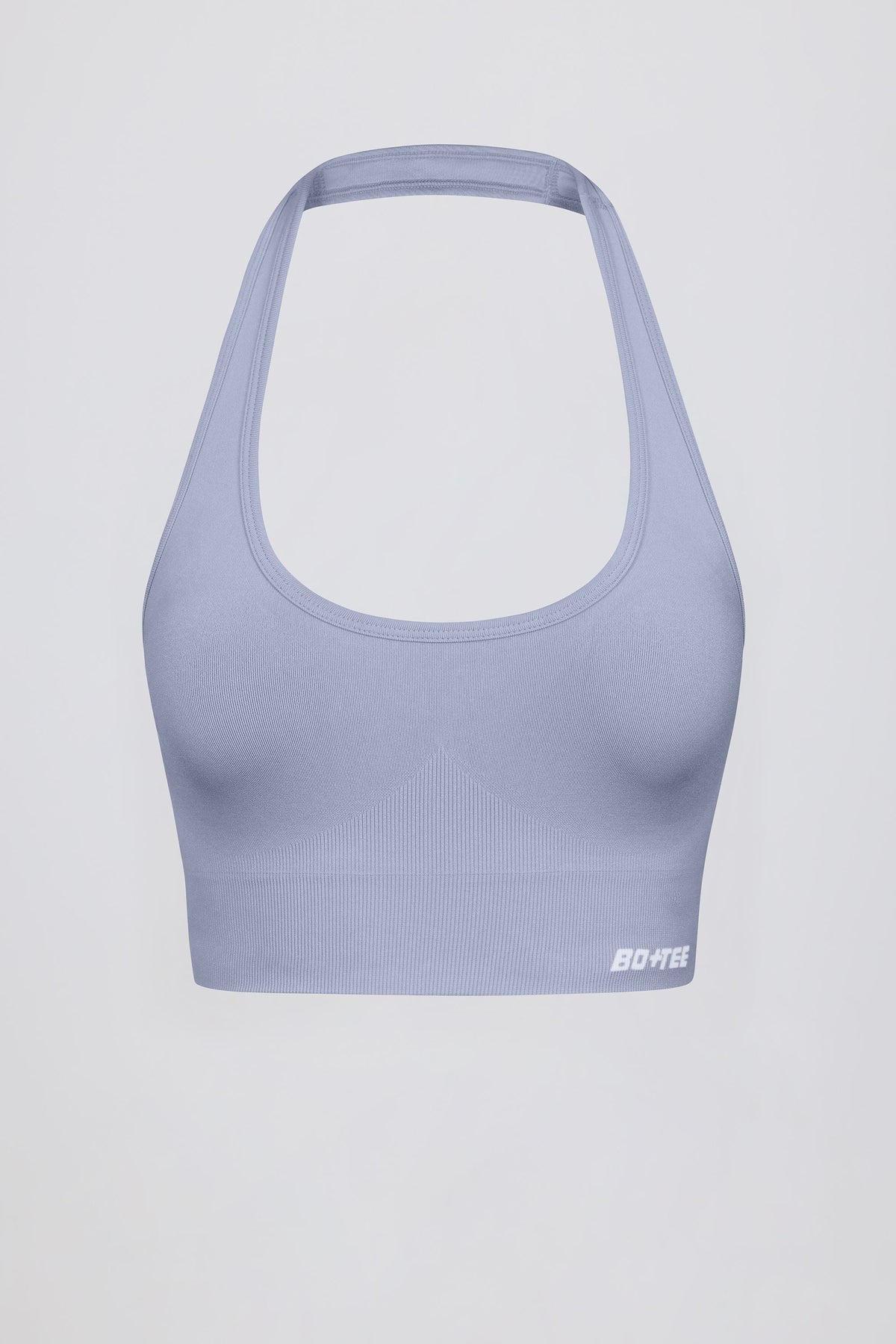 Define Luxe Halterneck Sports Bra in Blue Grey