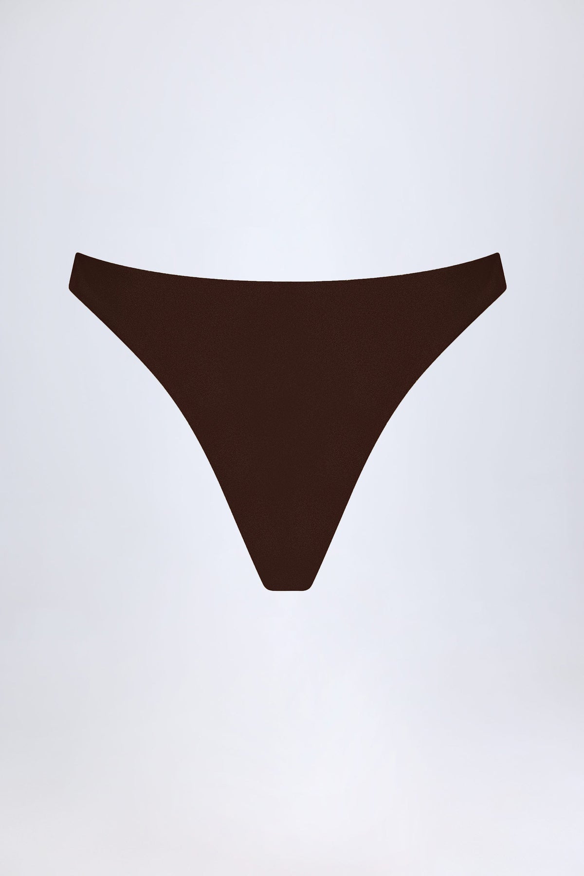 High-Leg Cheeky Bikini Bottoms in Dark Chocolate