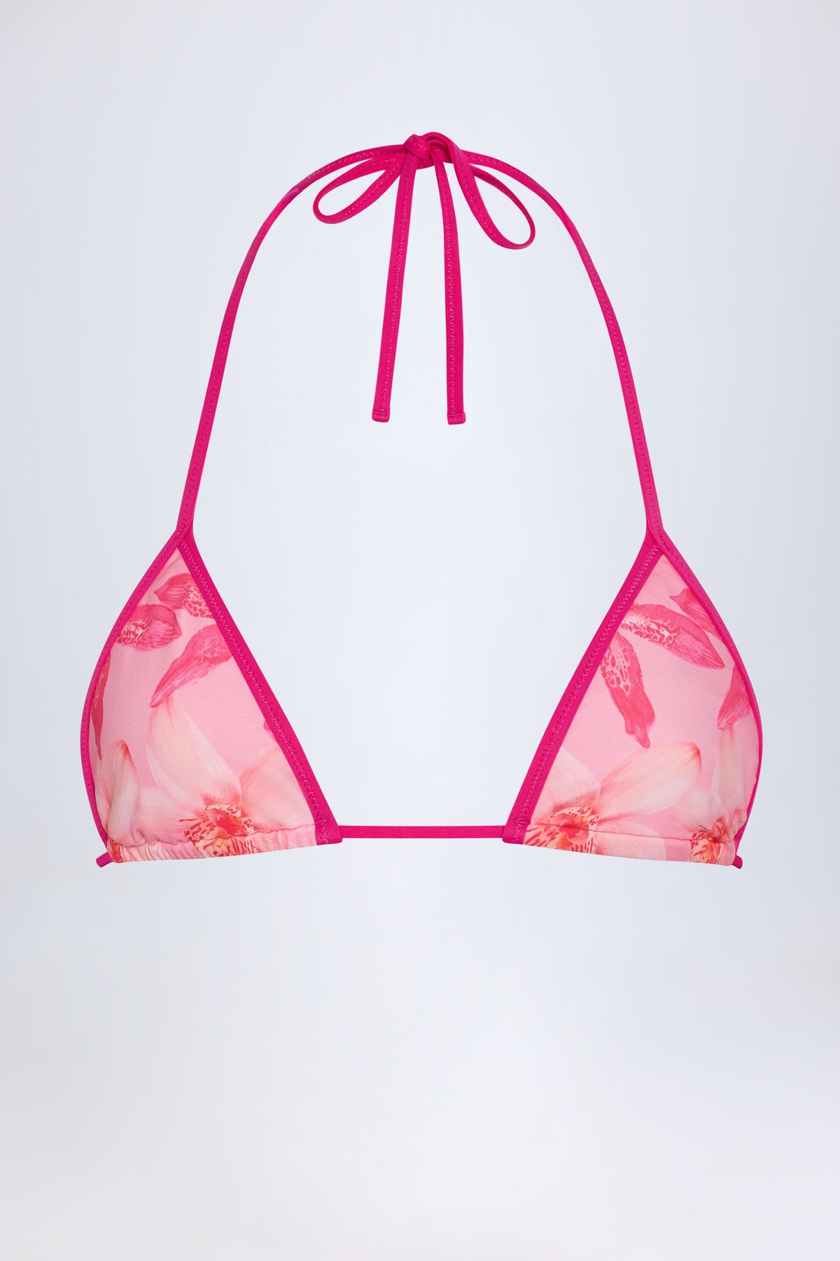Triangle Bikini Top in Pink Orchid Print
