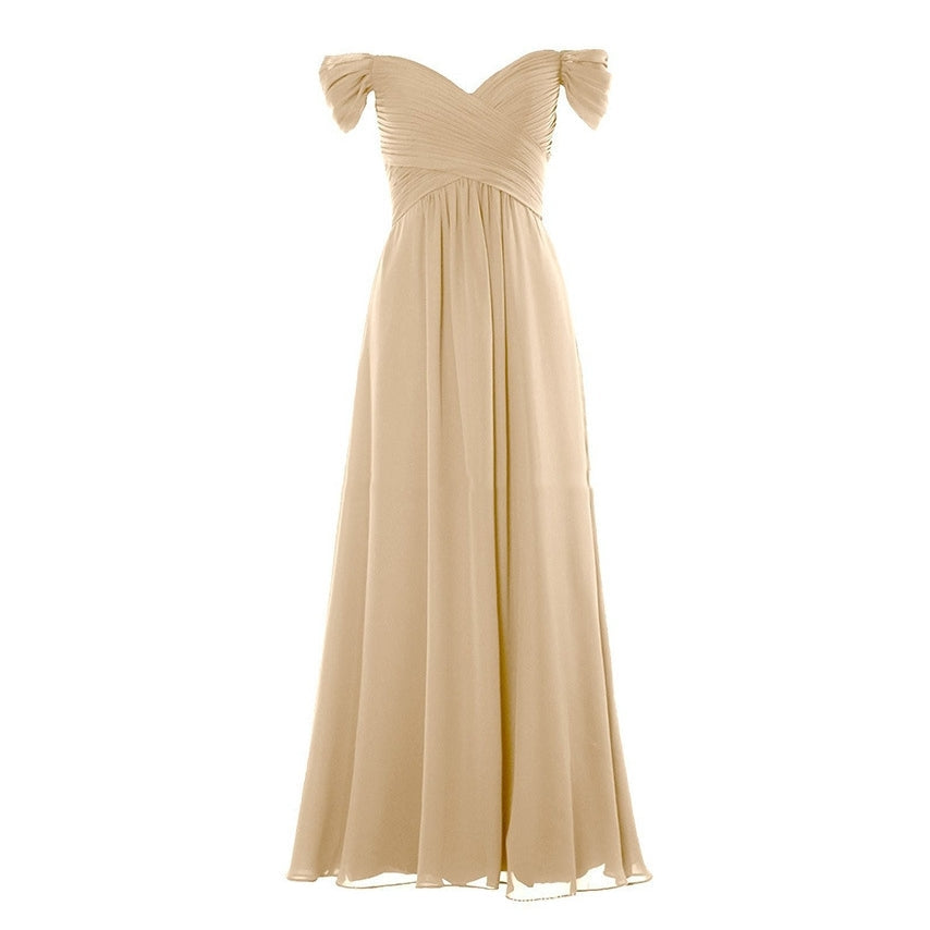 Plus Size Off Shoulder Chiffon Maxi Dress
