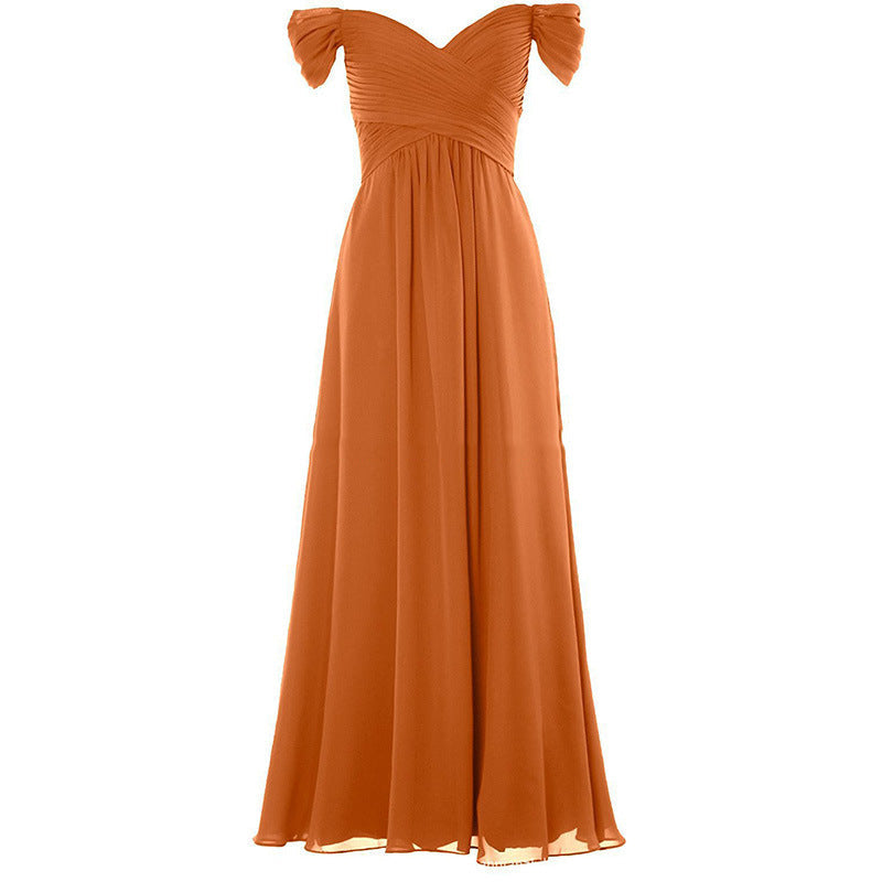 Plus Size Off Shoulder Chiffon Maxi Dress