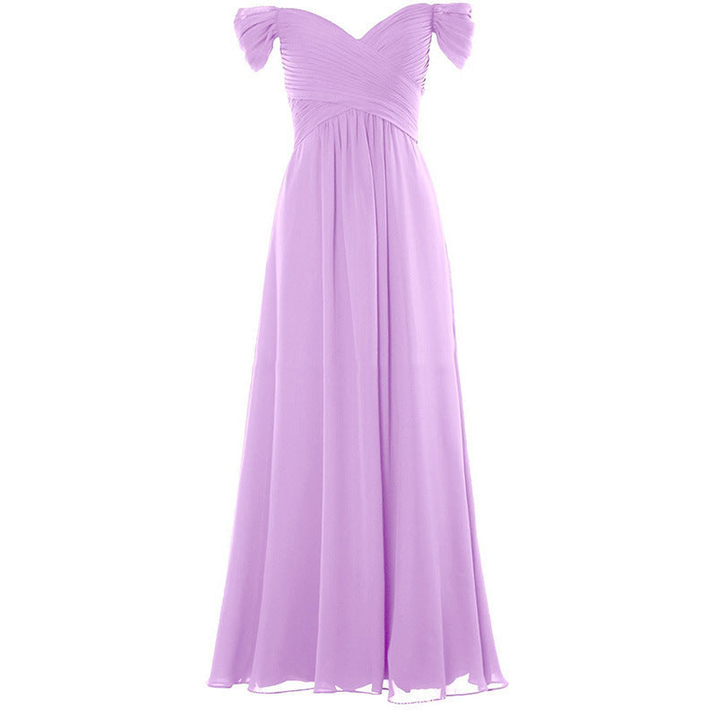 Plus Size Off Shoulder Chiffon Maxi Dress