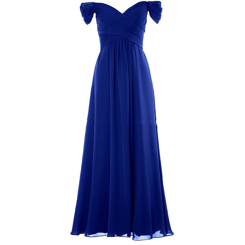 Plus Size Off Shoulder Chiffon Maxi Dress