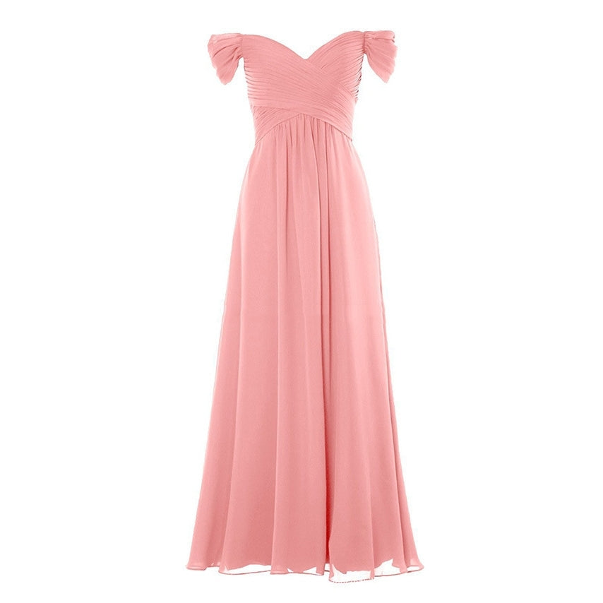 Plus Size Off Shoulder Chiffon Maxi Dress