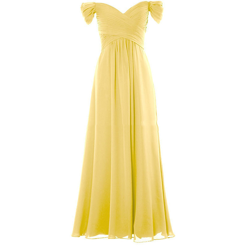 Plus Size Off Shoulder Chiffon Maxi Dress