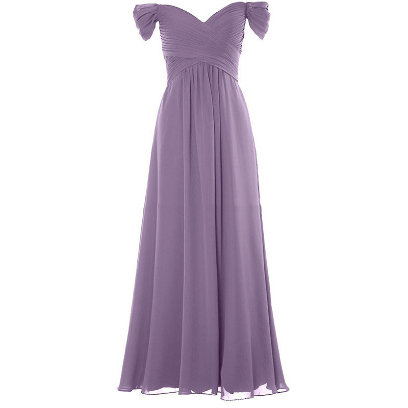 Plus Size Off Shoulder Chiffon Maxi Dress