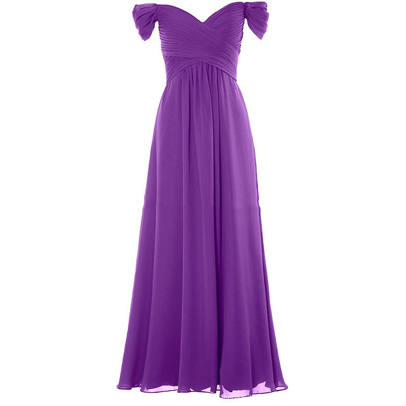 Plus Size Off Shoulder Chiffon Maxi Dress