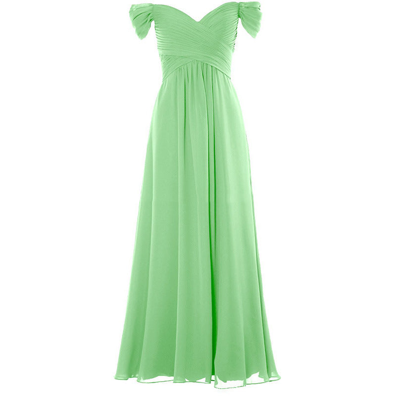 Plus Size Off Shoulder Chiffon Maxi Dress