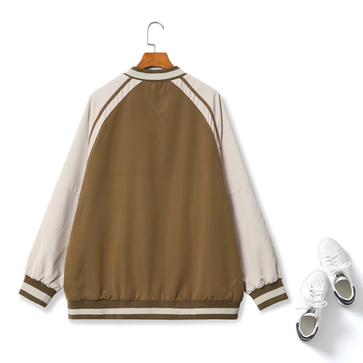Plus Size Baseball Jacket