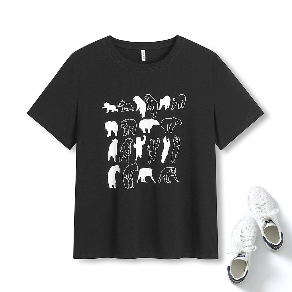 Plus Size Bear Graphic T Shirt