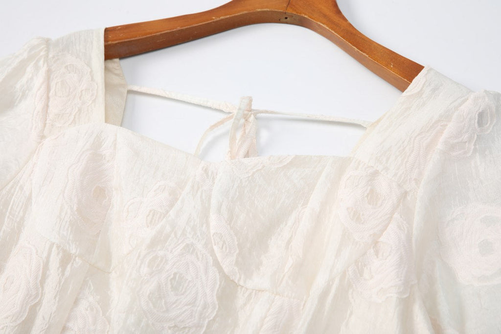 Plus Size Beige Floral Dress