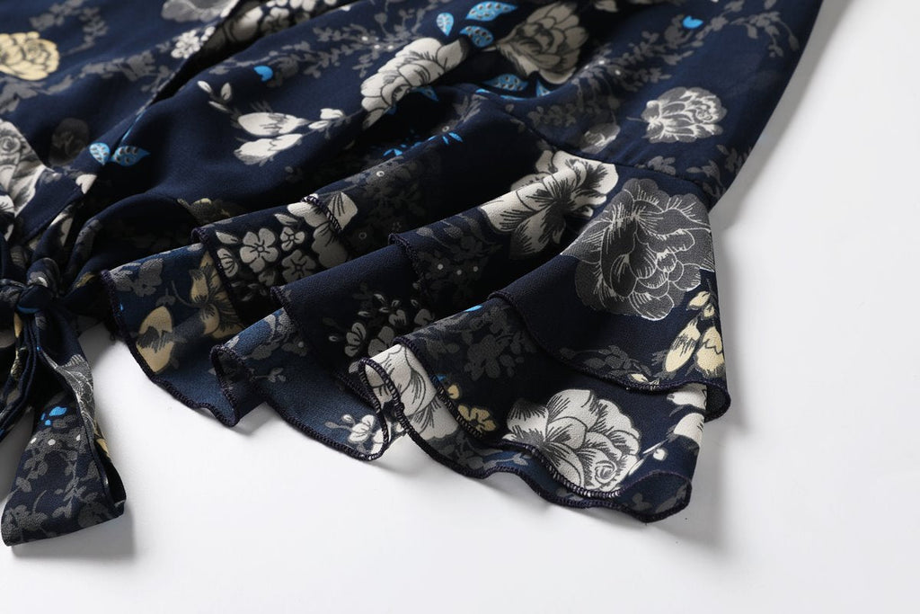 Abri Plus Size Bell Sleeve Floral Maxi Dress