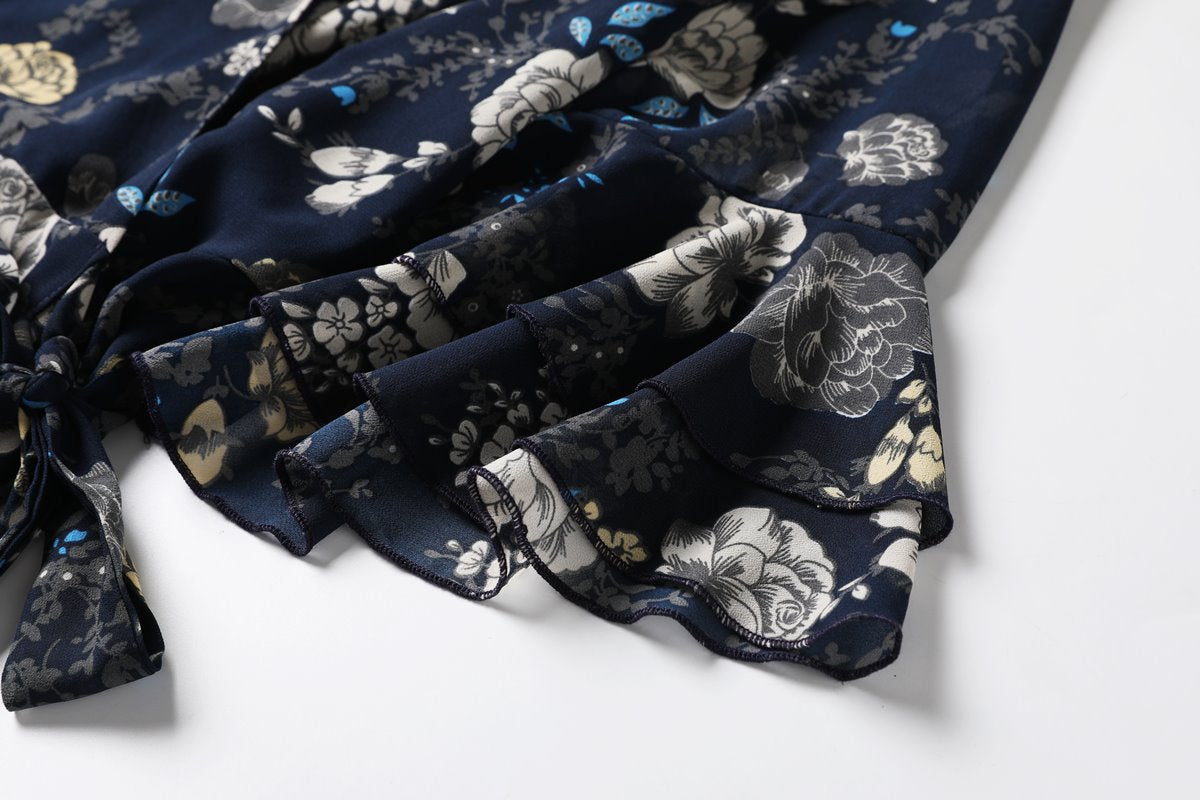Abri Plus Size Bell Sleeve Floral Maxi Dress