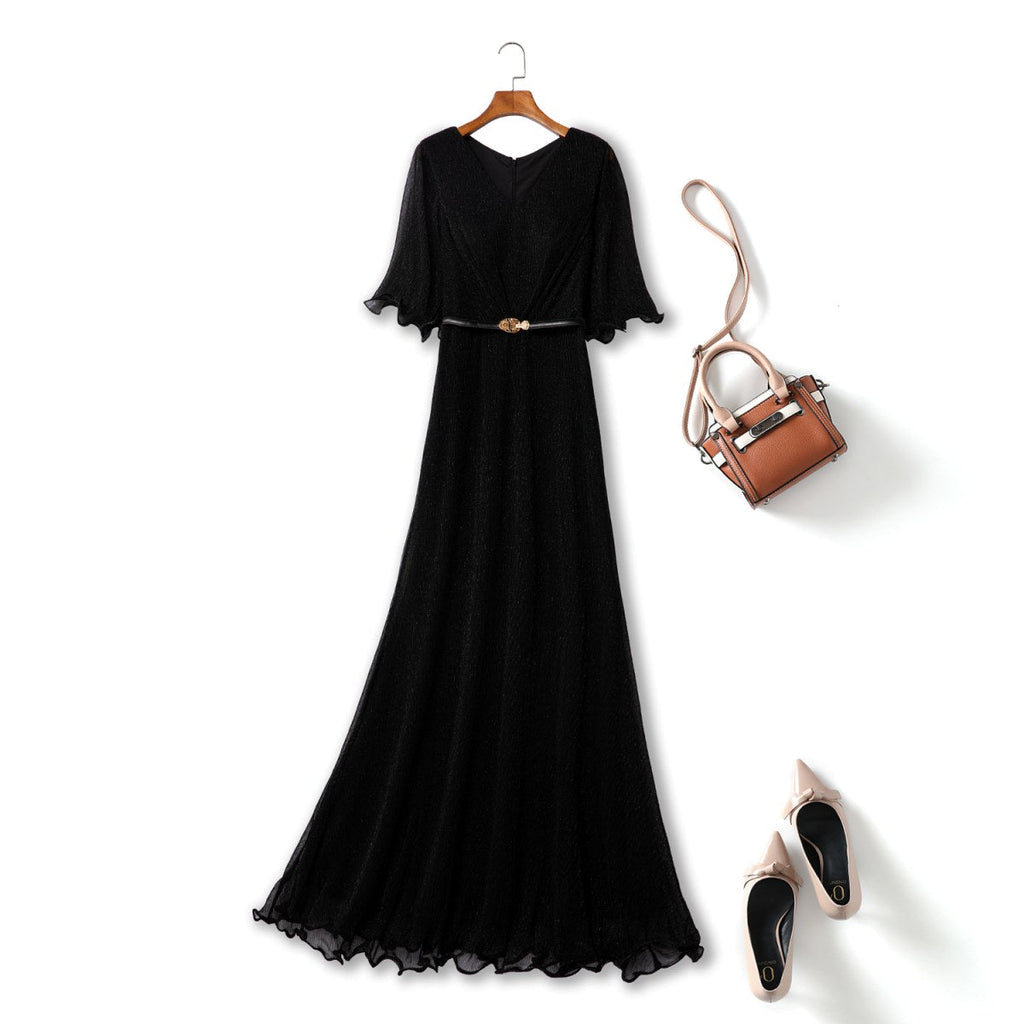 Arleth Plus Size Black A Line Evening Dress