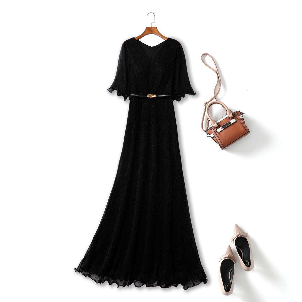 Arleth Plus Size Black A Line Evening Dress
